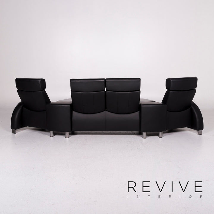 Stressless Arion Leder Sofa Schwarz Viersitzer Funktion Couch #11498
