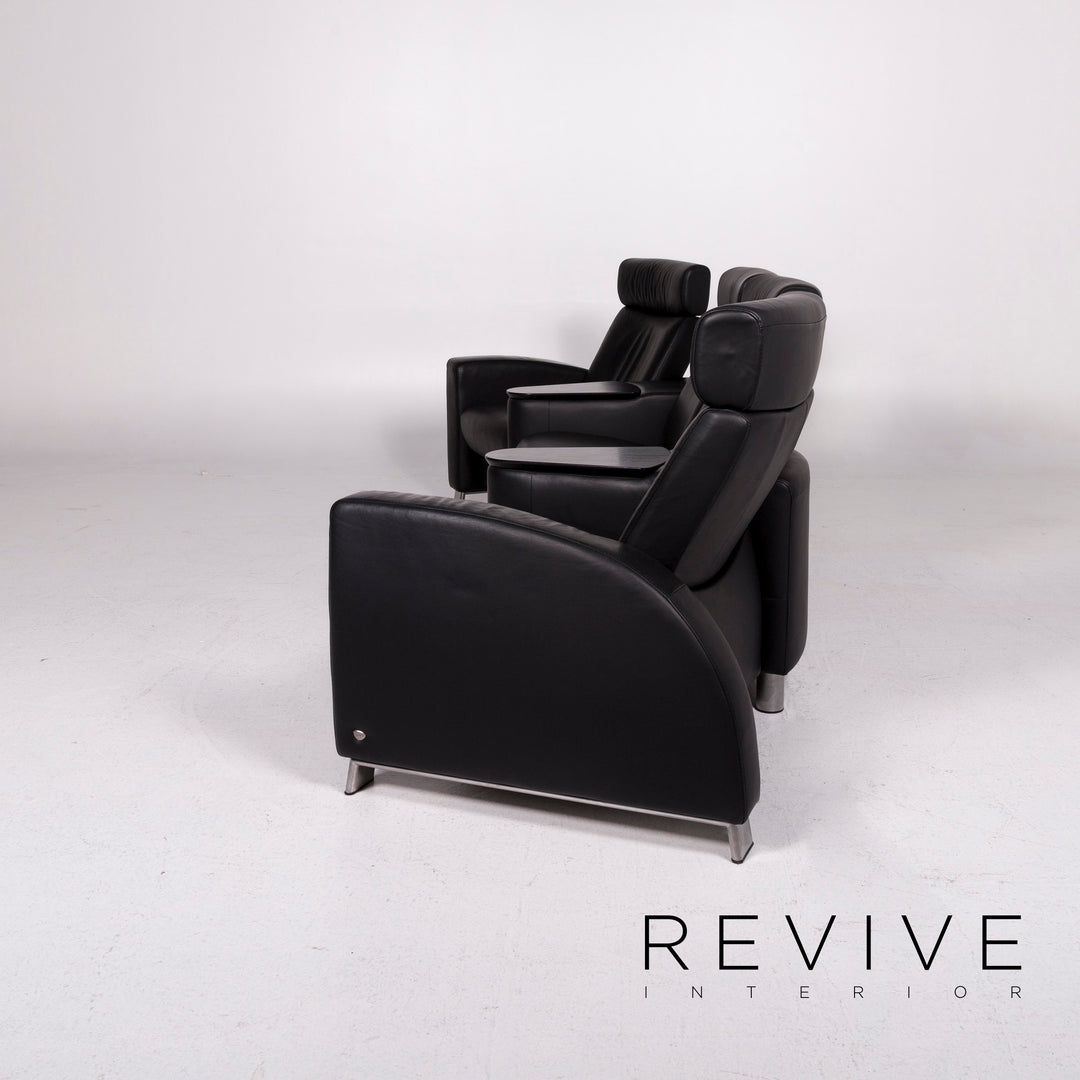 Stressless Arion Leder Sofa Schwarz Viersitzer Funktion Couch #11498