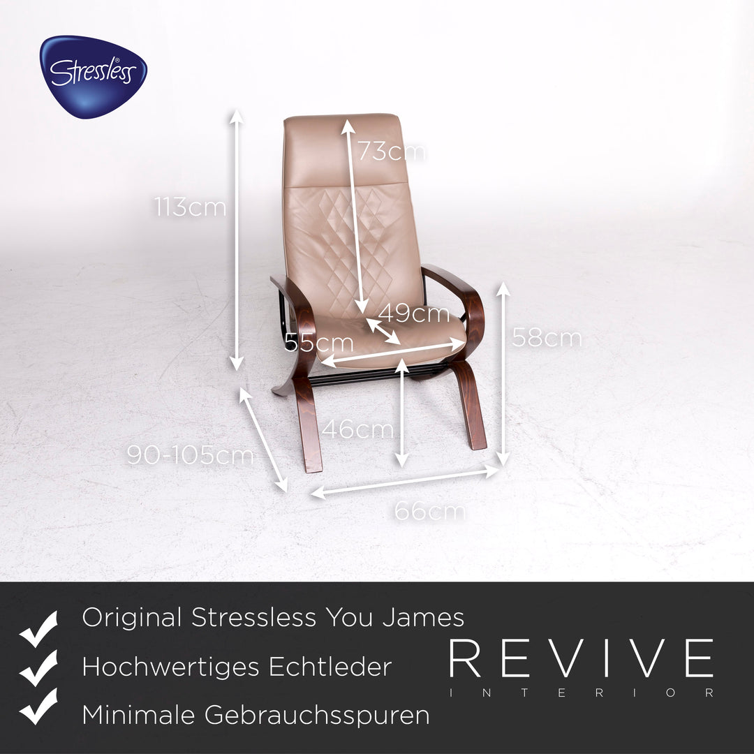 Stressless You James Leder Sessel Beige Funktion #8945