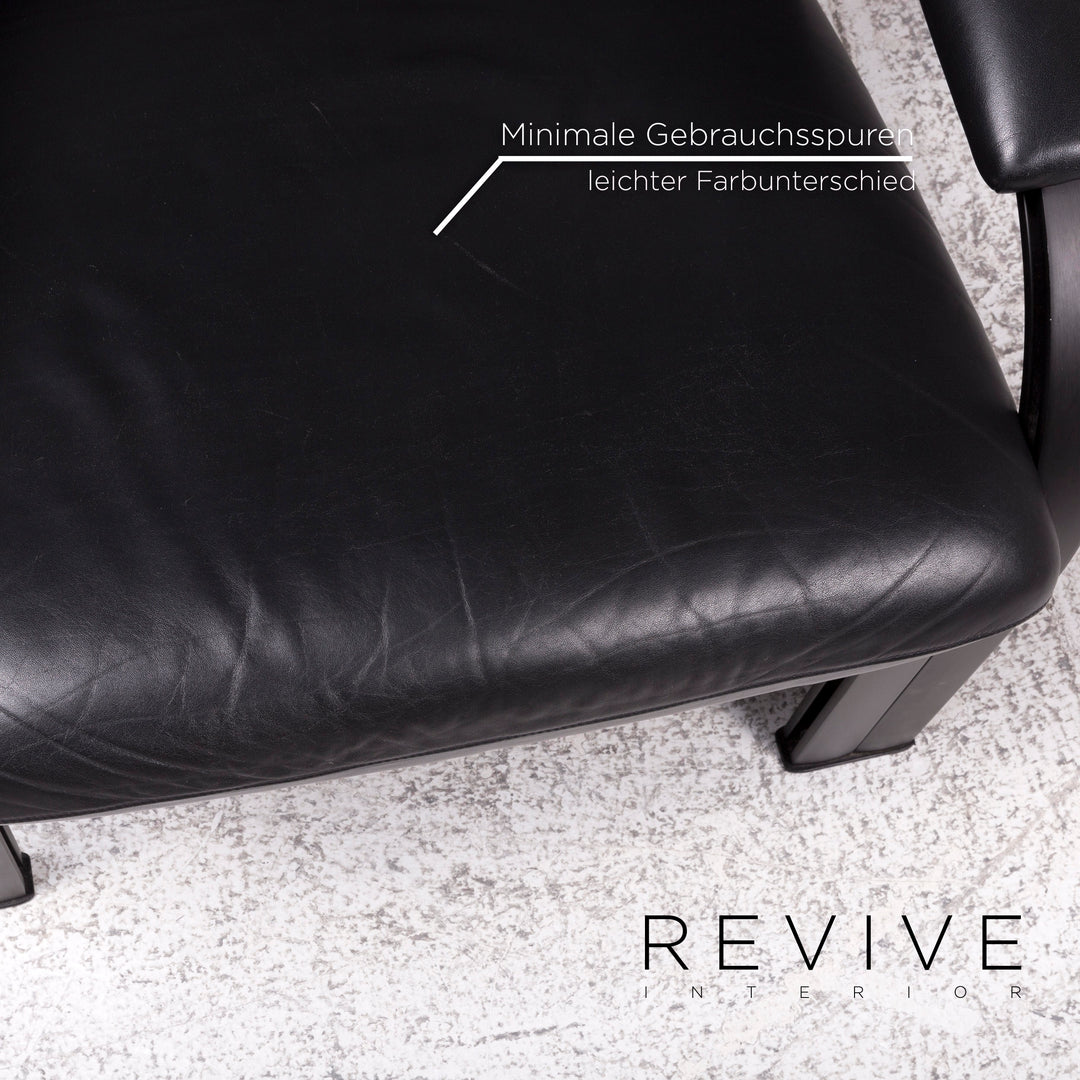 WK Wohnen Spot 698 Ensemble de fauteuils design en cuir noir 2x fauteuils fonction relaxation #10016