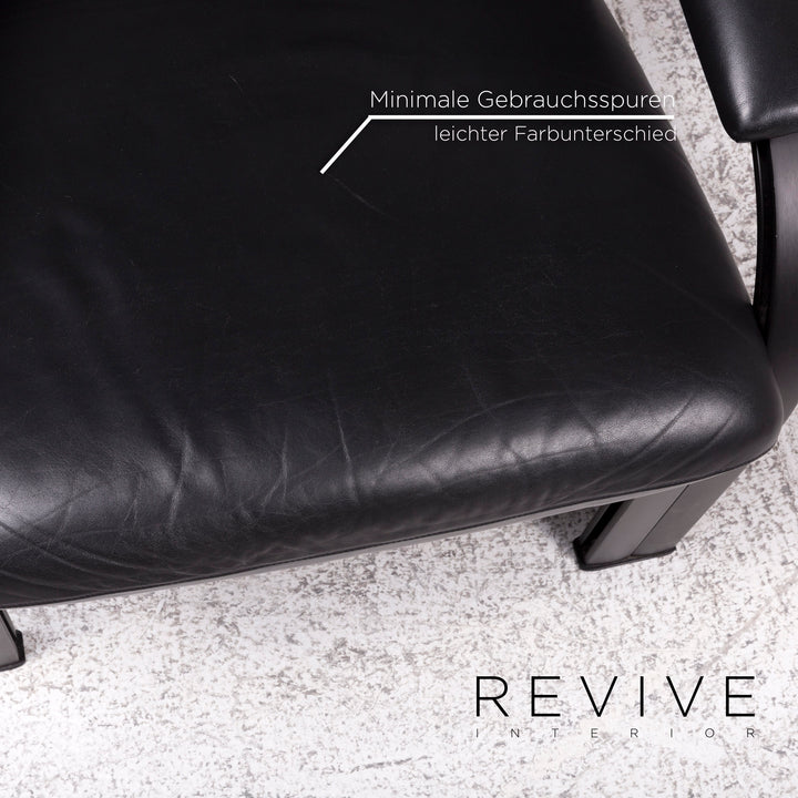 WK Wohnen Spot 698 Ensemble de fauteuils design en cuir noir 2x fauteuils fonction relaxation #10016