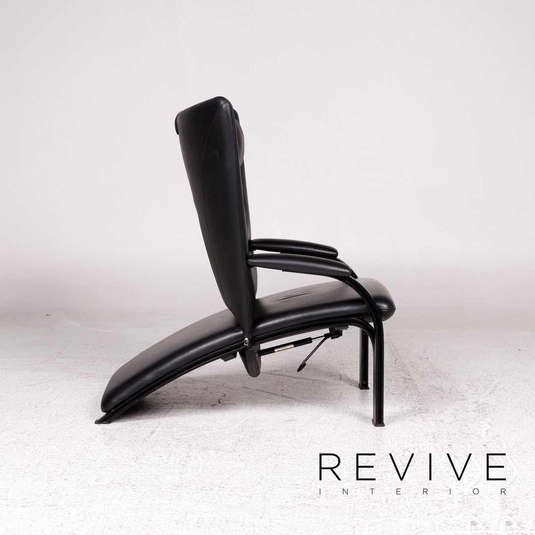 WK Wohnen Spot 698 Ensemble de fauteuils design en cuir noir 2x fauteuils fonction relaxation #10016