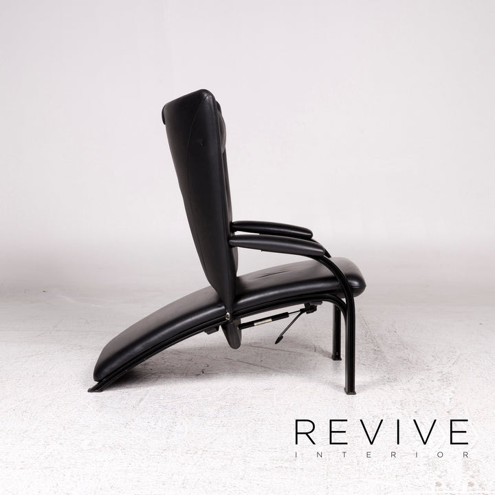WK Wohnen Spot 698 Ensemble de fauteuils design en cuir noir 2x fauteuils fonction relaxation #10016