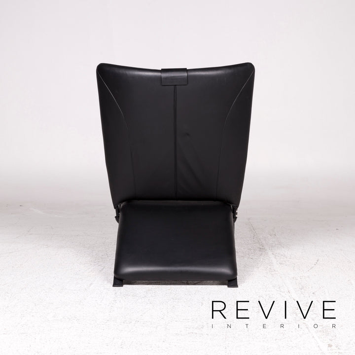 WK Wohnen Spot 698 Ensemble de fauteuils design en cuir noir 2x fauteuils fonction relaxation #10016