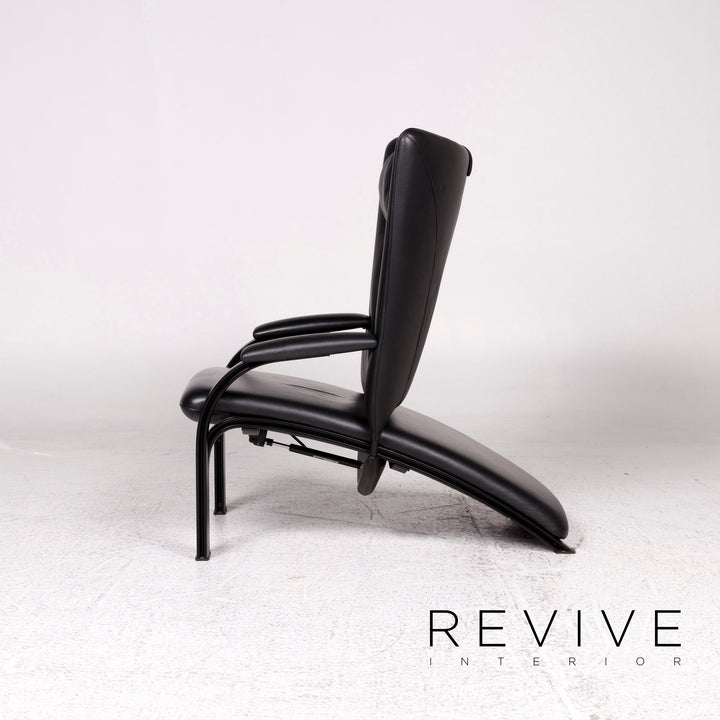 WK Wohnen Spot 698 Ensemble de fauteuils design en cuir noir 2x fauteuils fonction relaxation #10016