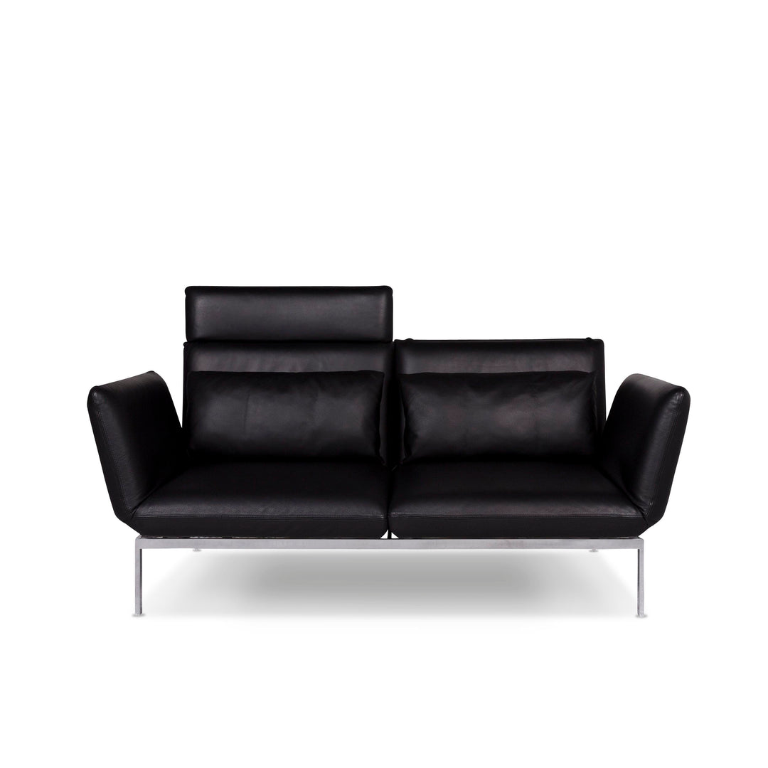 Brühl & Sippold Roro Leder Sofa Schwarz Zweisitzer Relaxfunktion Couch #8615
