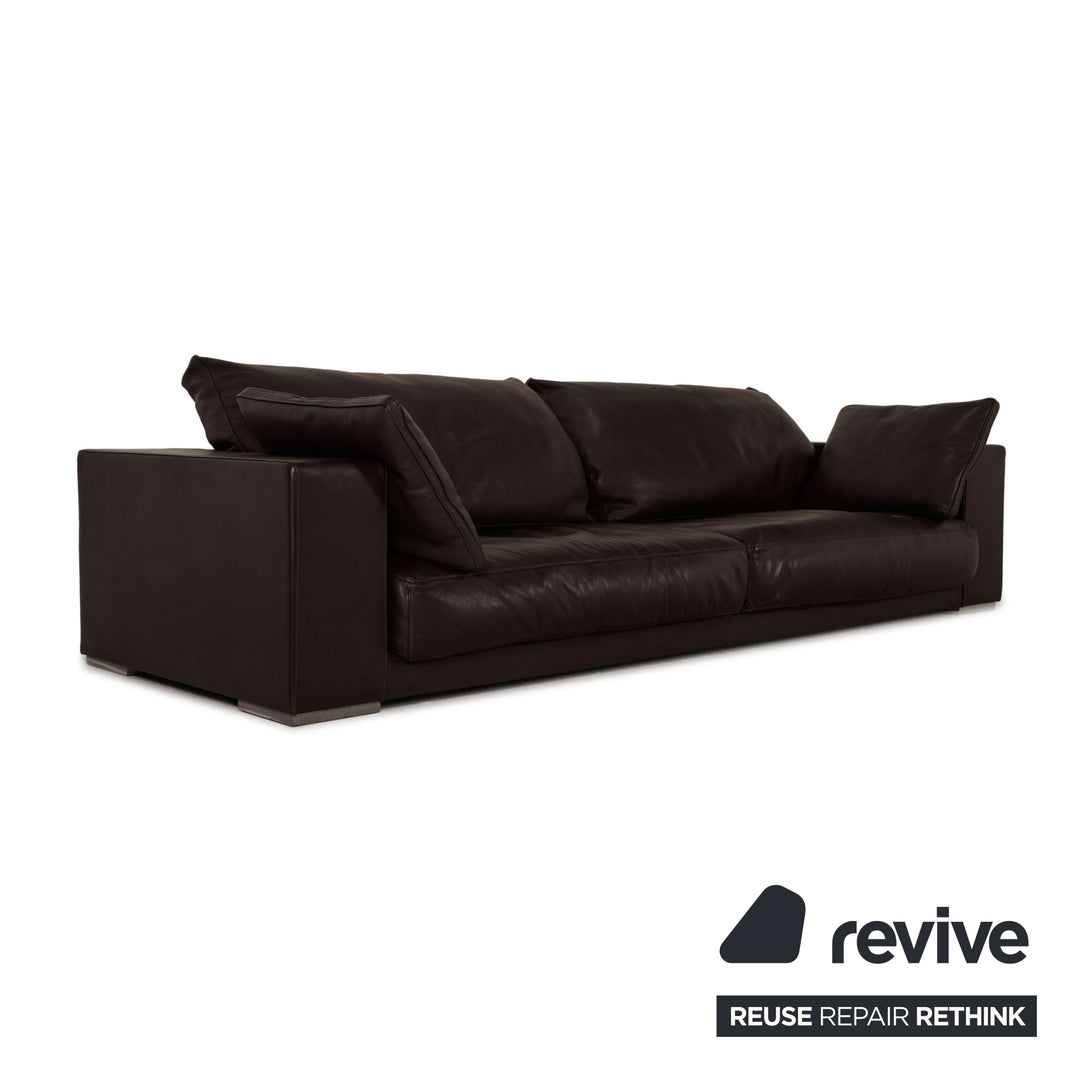 Baxter Budapest Canapé en Cuir Marron Canapé Quatre Places