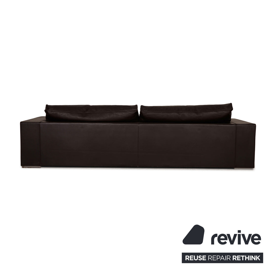 Baxter Budapest Canapé en Cuir Marron Canapé Quatre Places