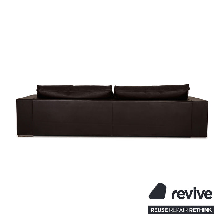 Baxter Budapest Canapé en Cuir Marron Canapé Quatre Places