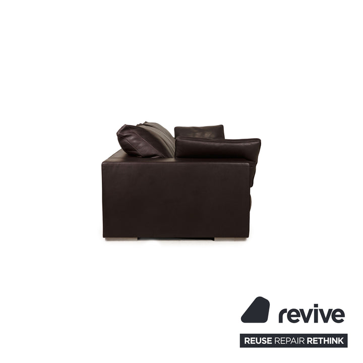 Baxter Budapest Canapé en Cuir Marron Canapé Quatre Places