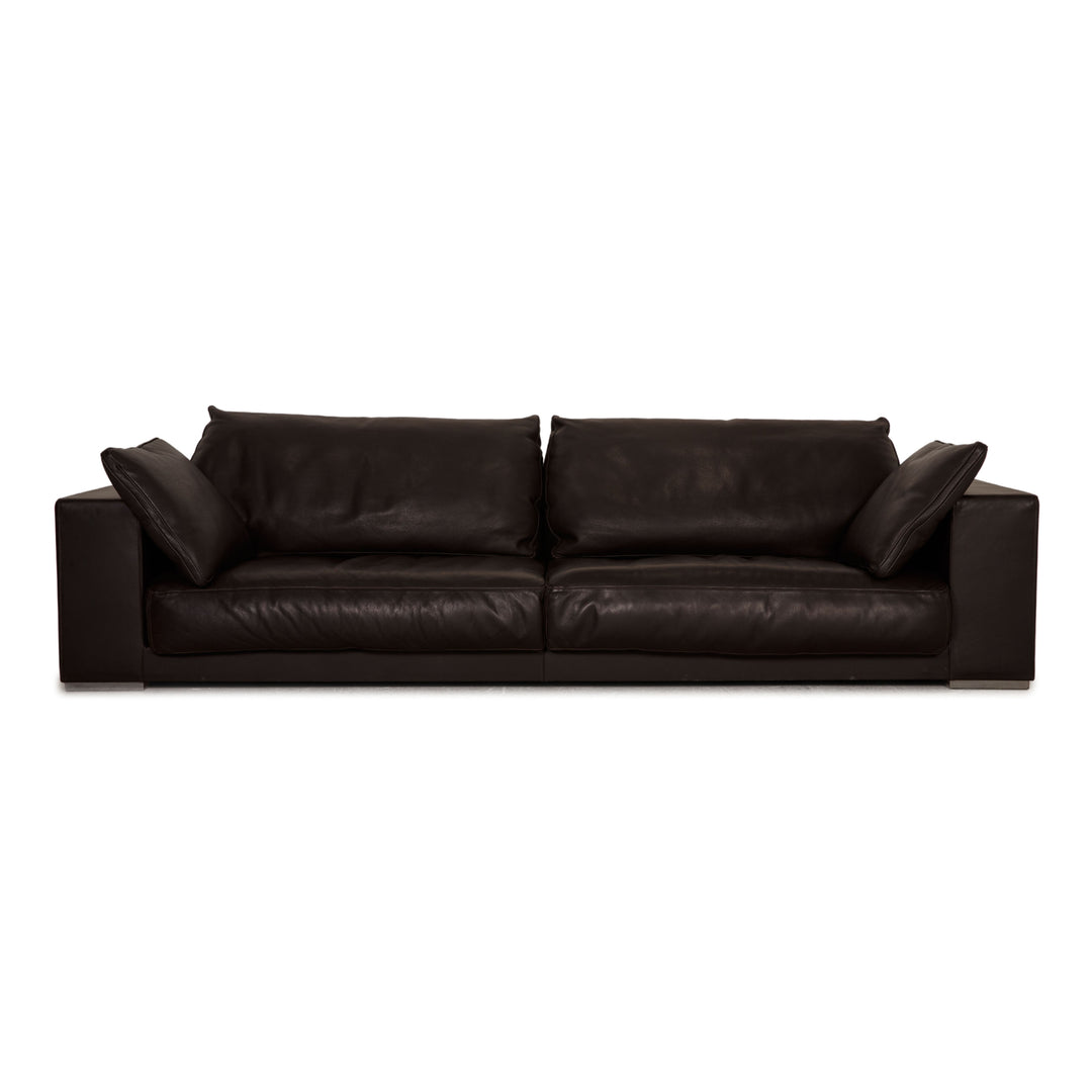 Baxter Budapest Canapé en Cuir Marron Canapé Quatre Places