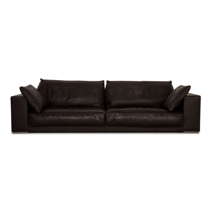 Baxter Budapest Canapé en Cuir Marron Canapé Quatre Places