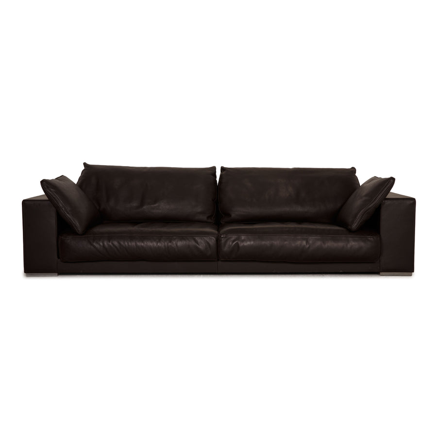 Baxter Budapest Canapé en Cuir Marron Canapé Quatre Places