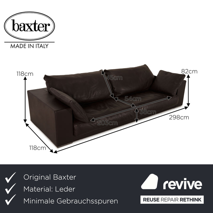 Baxter Budapest Canapé en Cuir Marron Canapé Quatre Places