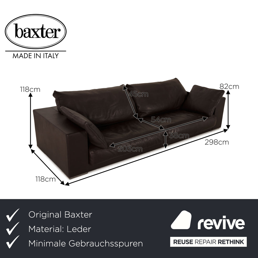 Baxter Budapest Leder Sofa Braun Viersitzer Couch