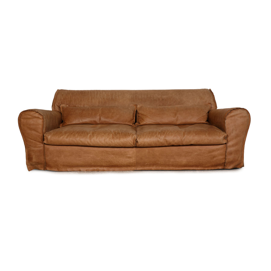 Baxter Housse Old Shabby Leder Braun Sofa Couch