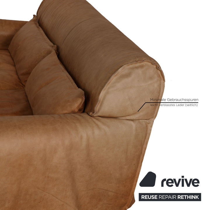 Baxter Housse Old Shabby Leder Braun Sofa Couch