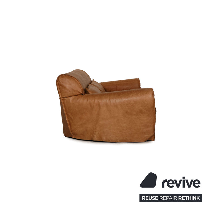 Baxter Housse Old Shabby Leder Braun Sofa Couch