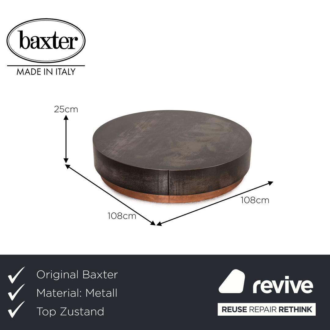 Baxter Loren table basse en métal fer argenté et cuivre
