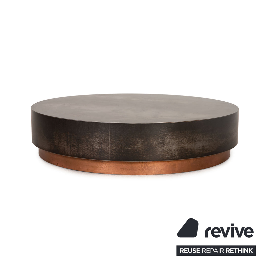 Baxter Loren table basse en métal fer argenté et cuivre