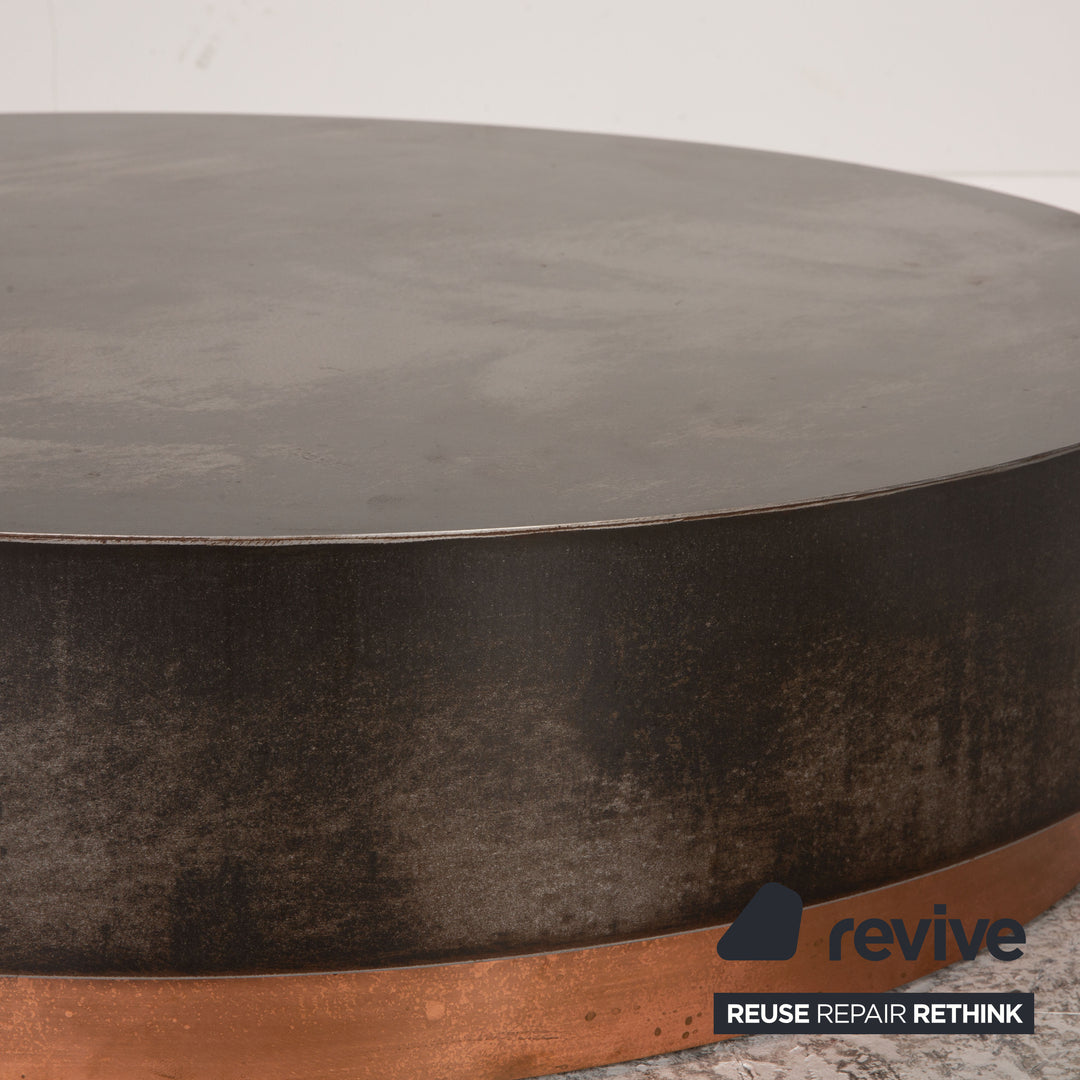 Baxter Loren table basse en métal fer argenté et cuivre