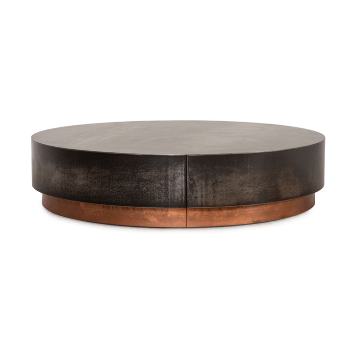 Baxter Loren table basse en métal fer argenté et cuivre