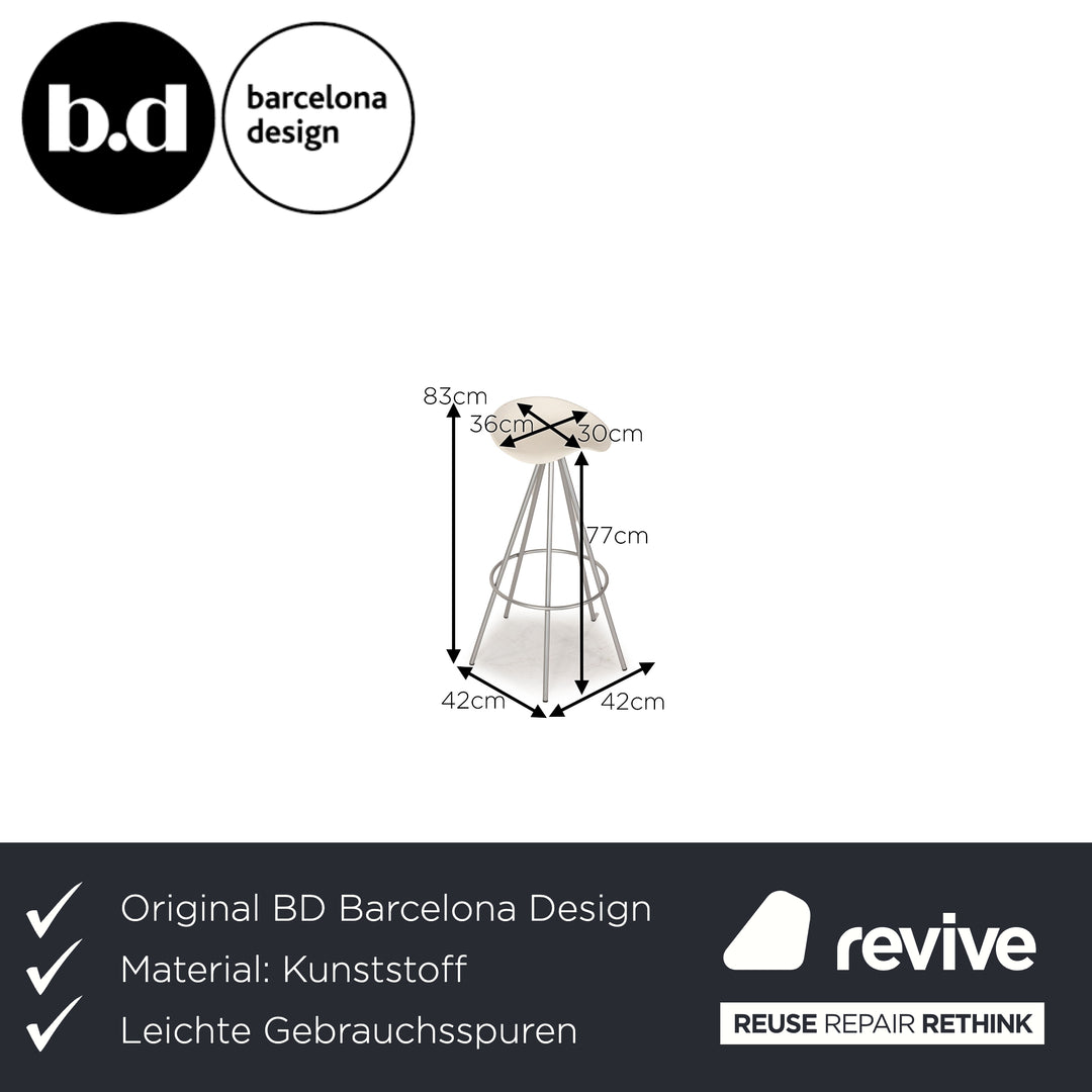 Tabouret de bar en plastique crème BD Barcelona Design Jamaica