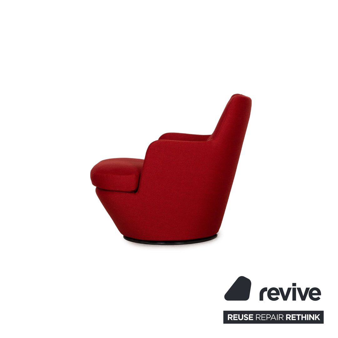 Bensen Lo Turn ensemble de fauteuils en tissu rouge fonction pivotante