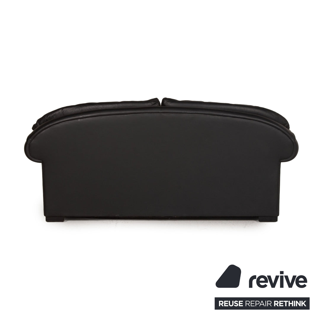 Bielefelder Werkstätten Leder Sofa Schwarz Zweisitzer Couch
