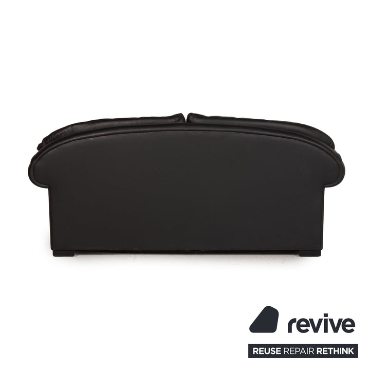 Bielefelder Werkstätten Leder Sofa Schwarz Zweisitzer Couch