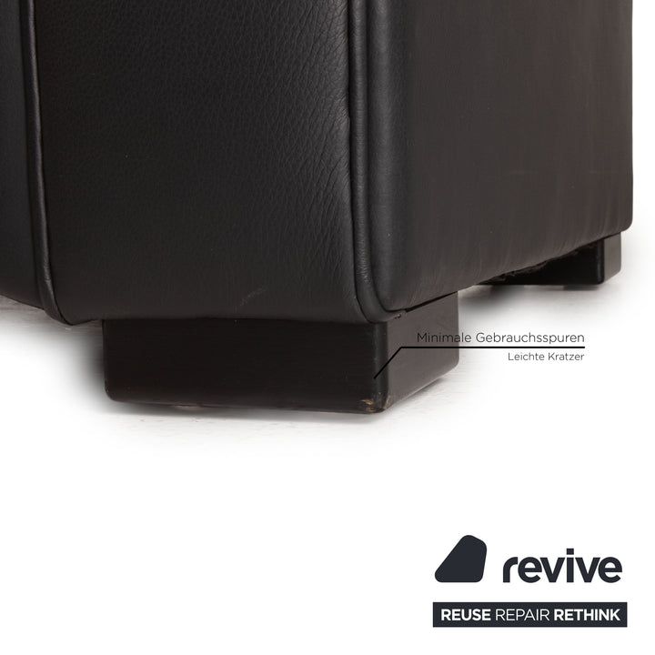 Bielefelder Werkstätten Leder Sofa Schwarz Zweisitzer Couch