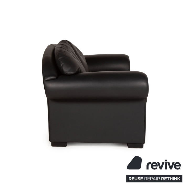 Bielefelder Werkstätten Leder Sofa Schwarz Zweisitzer Couch