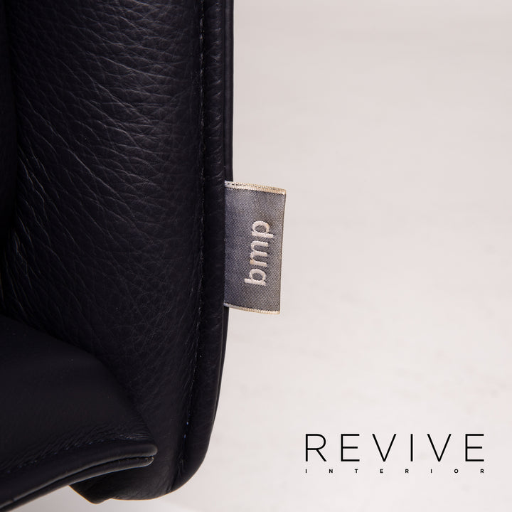 BMP Rolf Benz fauteuil en cuir bleu foncé fonction chaise de relaxation #14244