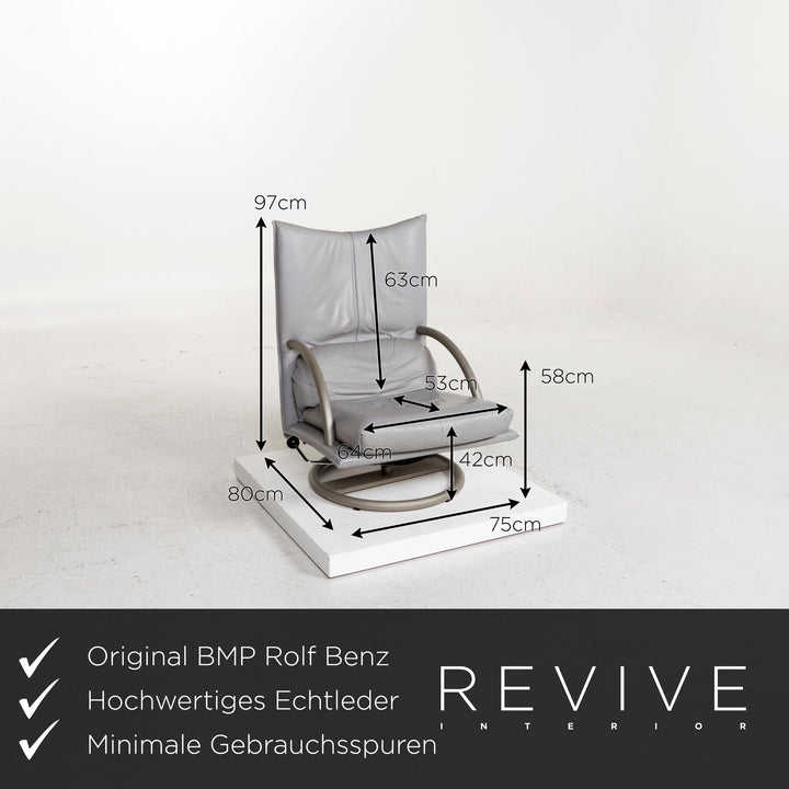 Fauteuil en cuir BMP Rolf Benz avec tabouret chaise de relaxation fonction de relaxation #12826