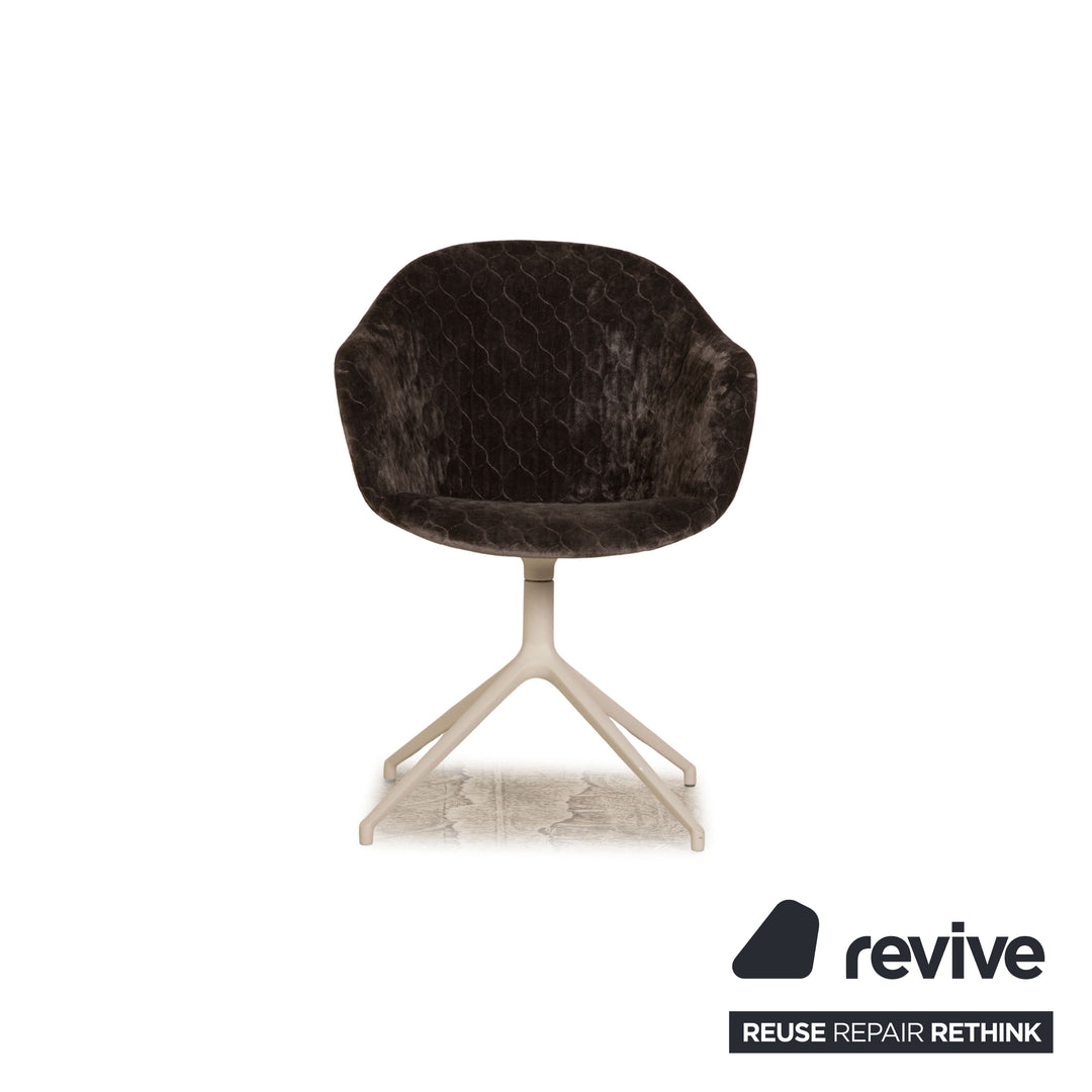 BoConcept Adelaide Stoff Stuhl Grau manuelle Drehfunktion Esszimmer