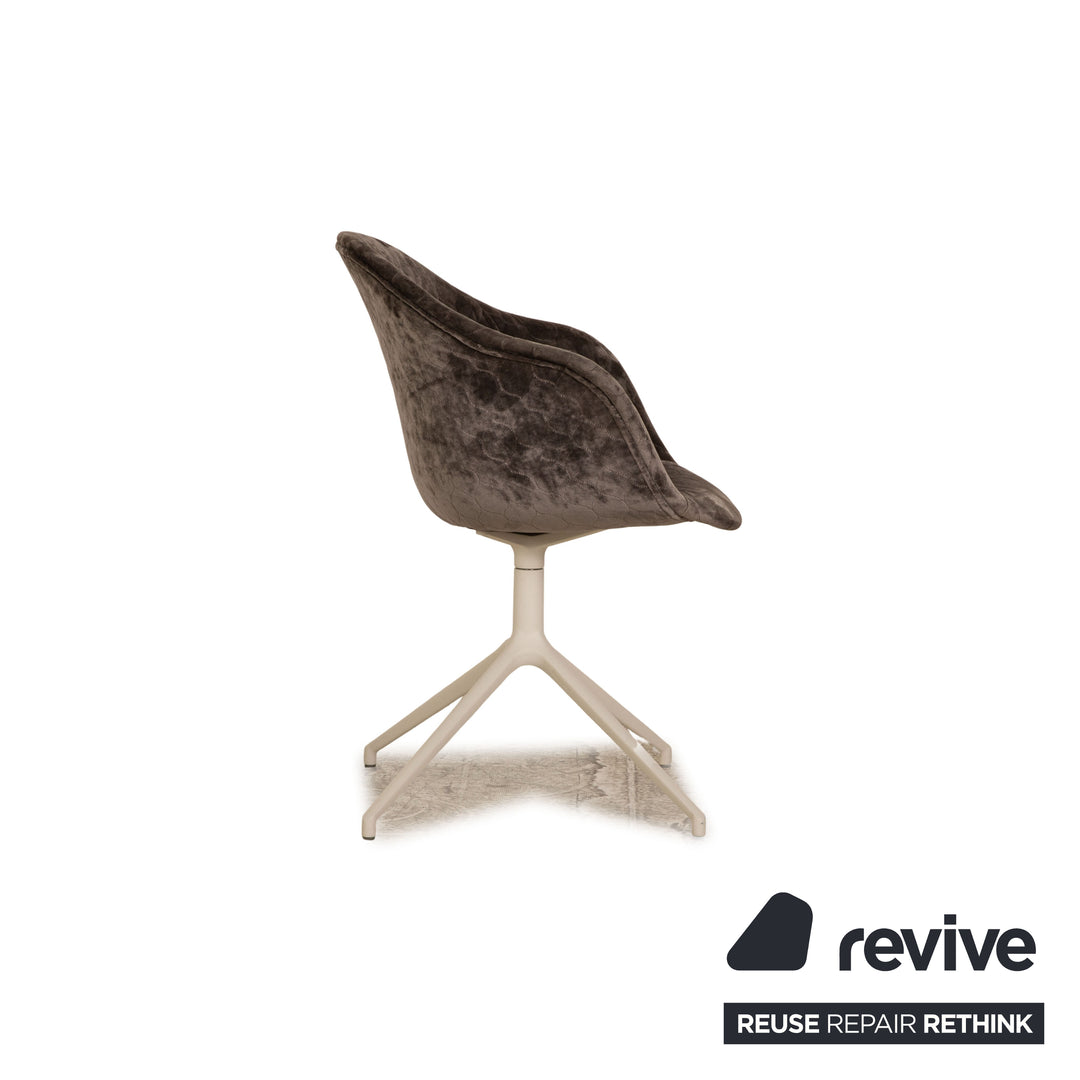 BoConcept Adelaide Stoff Stuhl Grau manuelle Drehfunktion Esszimmer