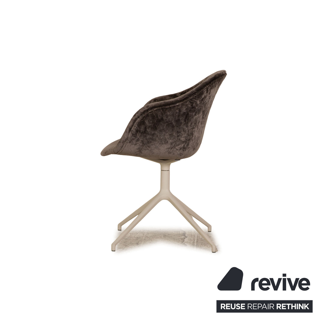 BoConcept Adelaide Stoff Stuhl Grau manuelle Drehfunktion Esszimmer