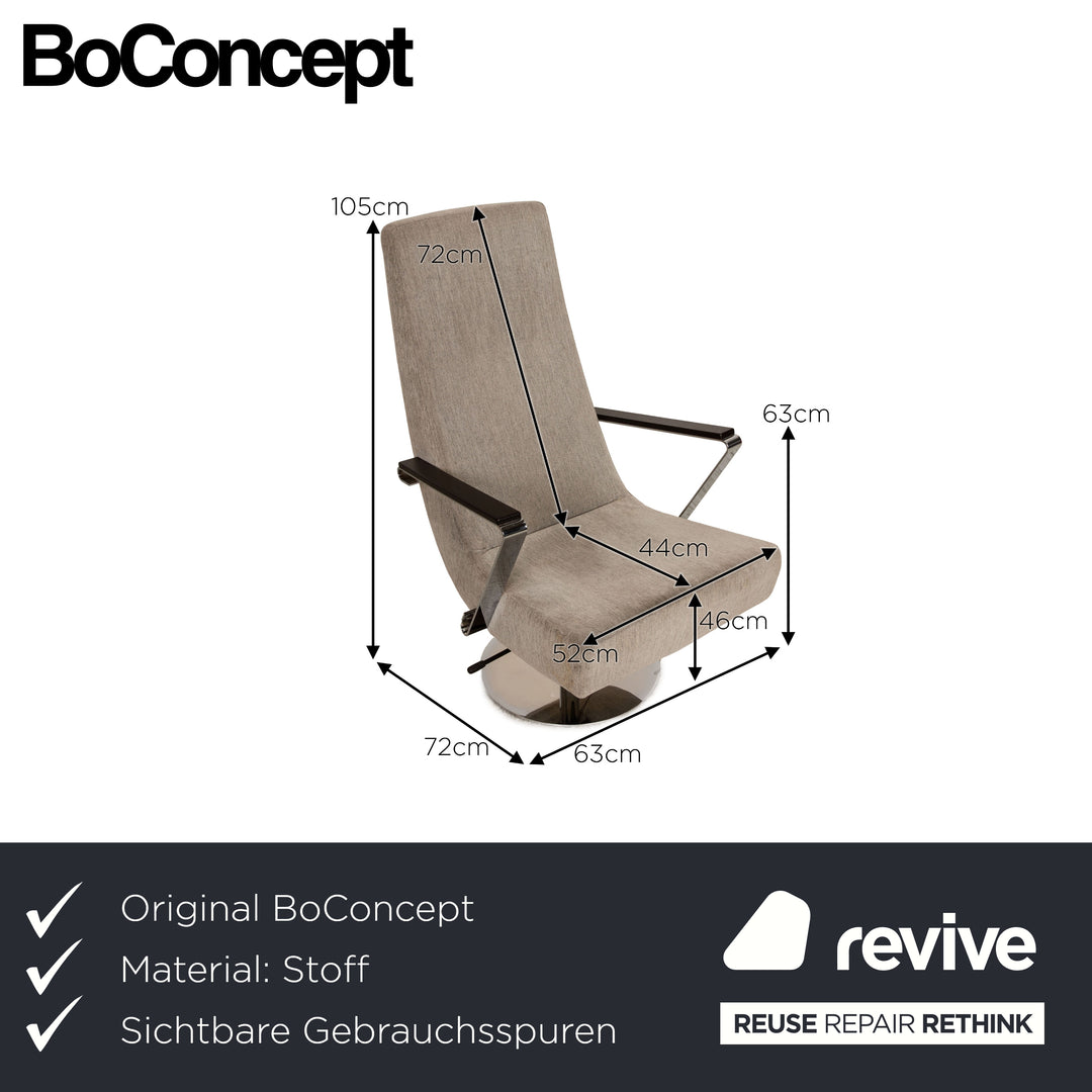 BoConcept Aero Stoff Sessel Hellgrau manuelle Funktion