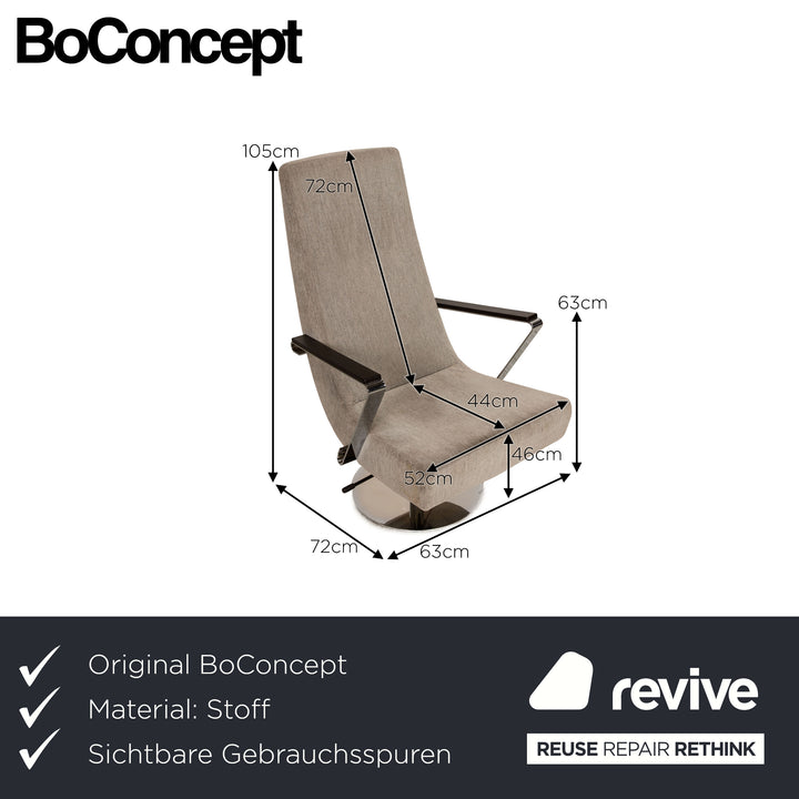 BoConcept Aero Stoff Sessel Hellgrau manuelle Funktion