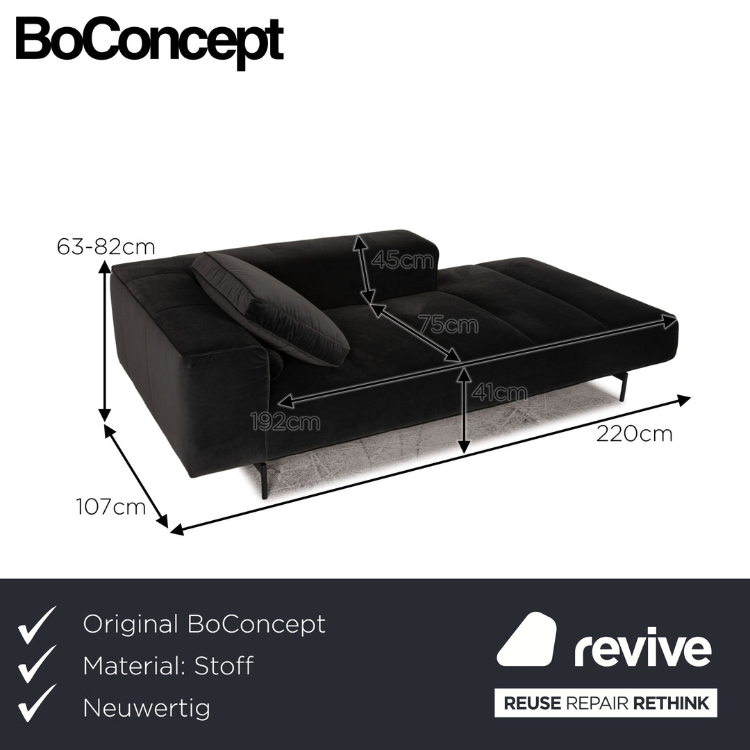 BoConcept Amsterdam Stoff Dreisitzer Grau Grün Sofa Couch Liege