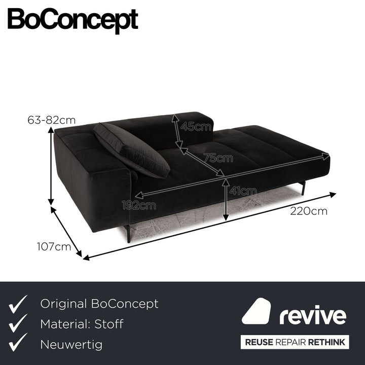BoConcept Amsterdam Stoff Dreisitzer Grau Grün Sofa Couch Liege