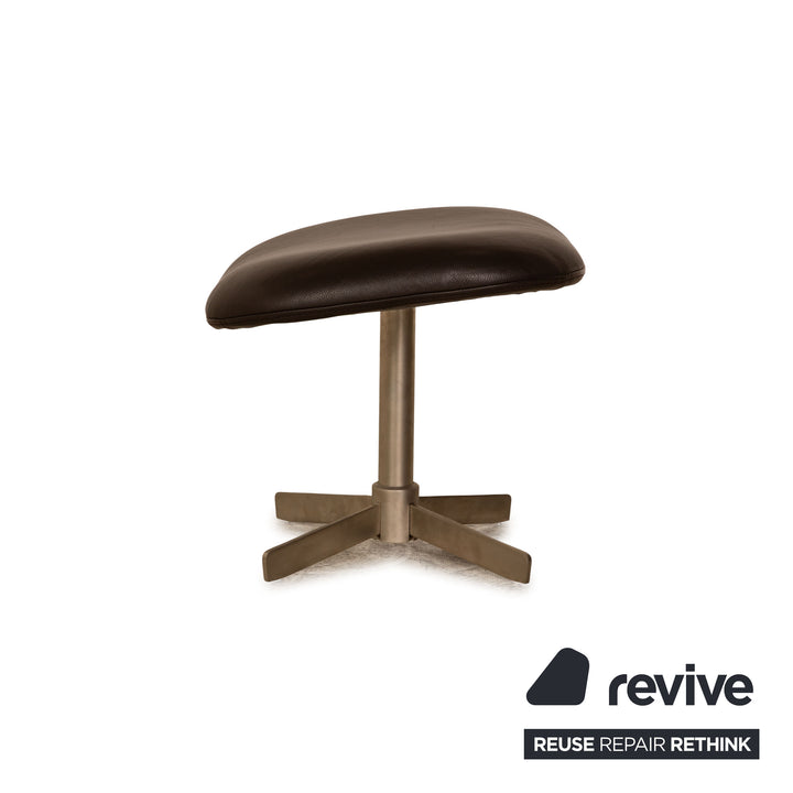 BoConcept Athena Relax Tabouret en Cuir Marron Marron Foncé