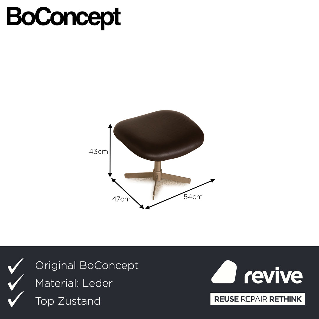 BoConcept Athena Relax Tabouret en Cuir Marron Marron Foncé