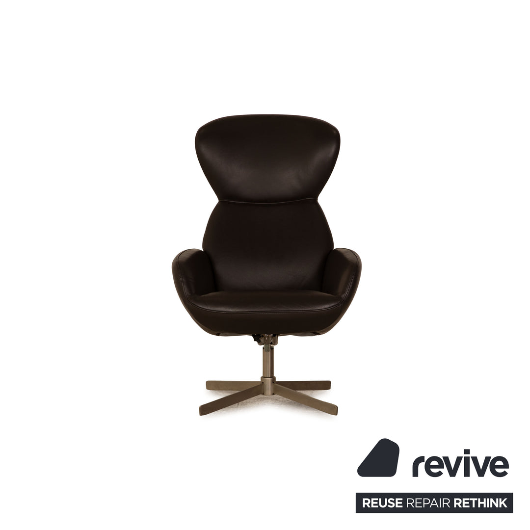 BoConcept Athena Relax Leder Sessel Garnitur Braun Dunkelbraun Manuelle Relaxfunktion Sessel Hocker