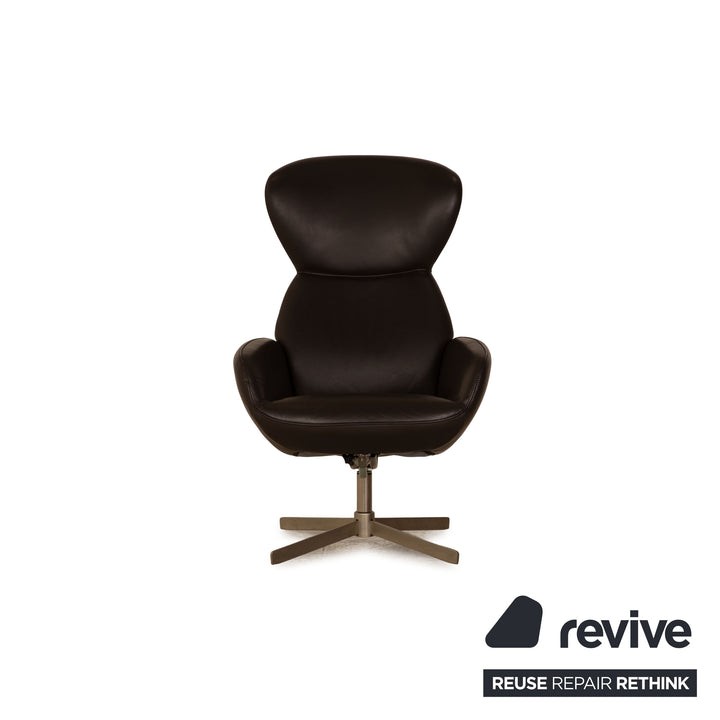 BoConcept Athena Relax Leder Sessel Garnitur Braun Dunkelbraun Manuelle Relaxfunktion Sessel Hocker