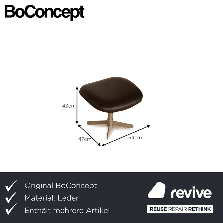 BoConcept Athena Relax Leder Sessel Garnitur Braun Dunkelbraun Manuelle Relaxfunktion Sessel Hocker