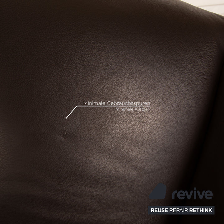 BoConcept Athena Relax Leder Sessel Garnitur Braun Dunkelbraun Manuelle Relaxfunktion Sessel Hocker
