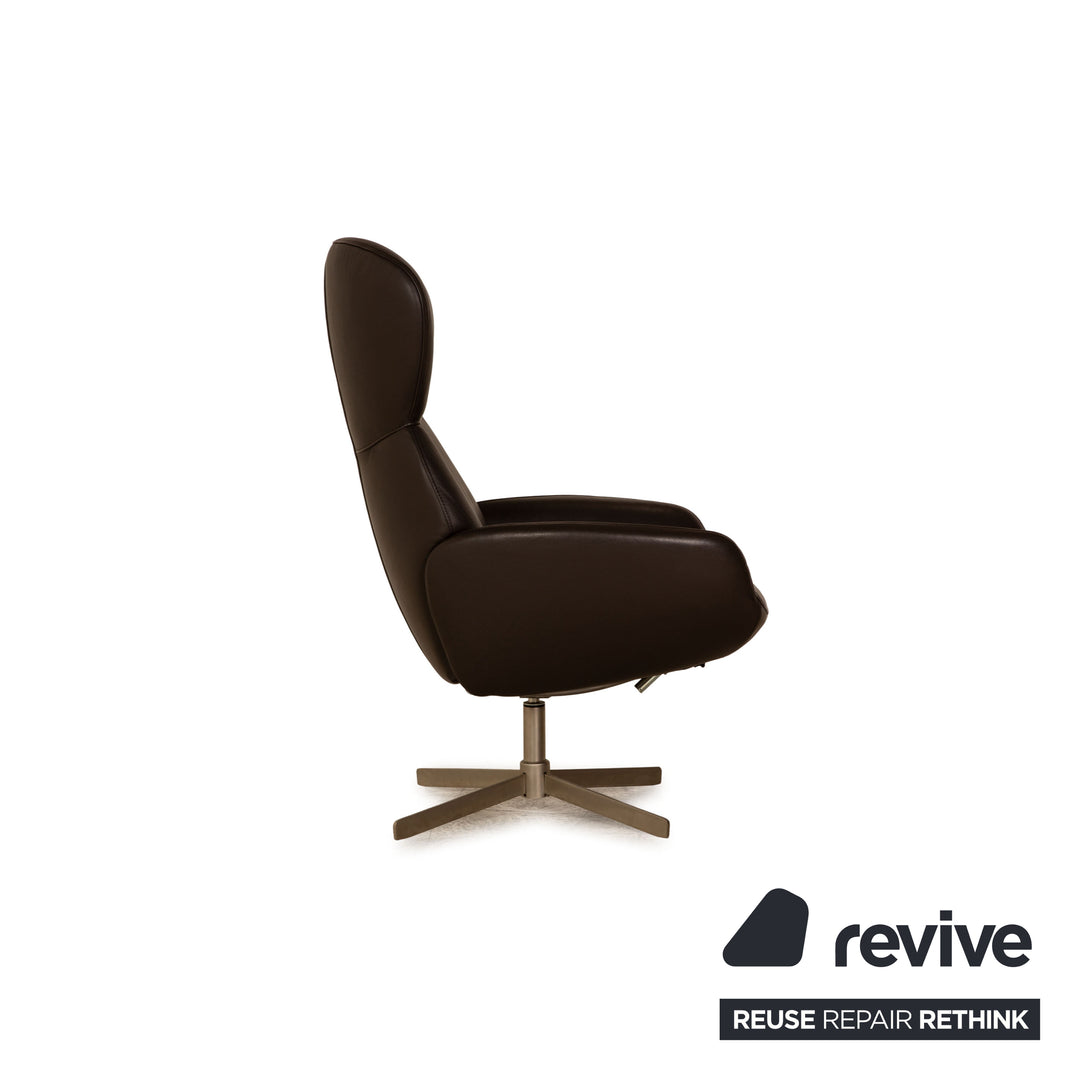 BoConcept Athena Relax Leder Sessel Garnitur Braun Dunkelbraun Manuelle Relaxfunktion Sessel Hocker