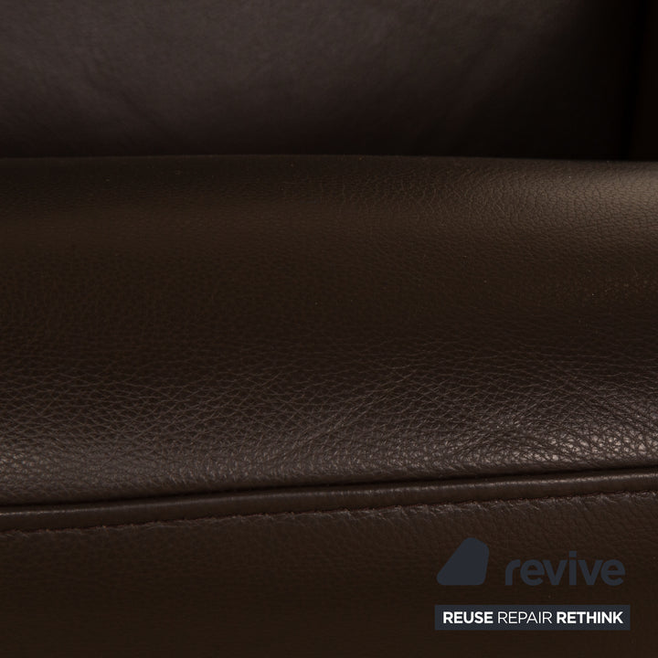 BoConcept Athena Relax Leder Sessel Garnitur Braun Dunkelbraun Manuelle Relaxfunktion Sessel Hocker