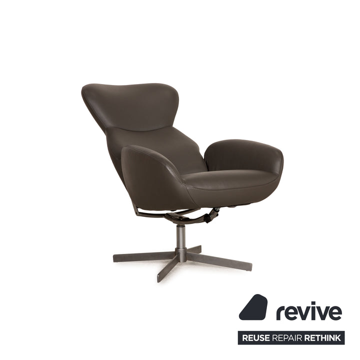 BoConcept Athena Relax Leder Sessel Grau Funktion Relaxfunktion